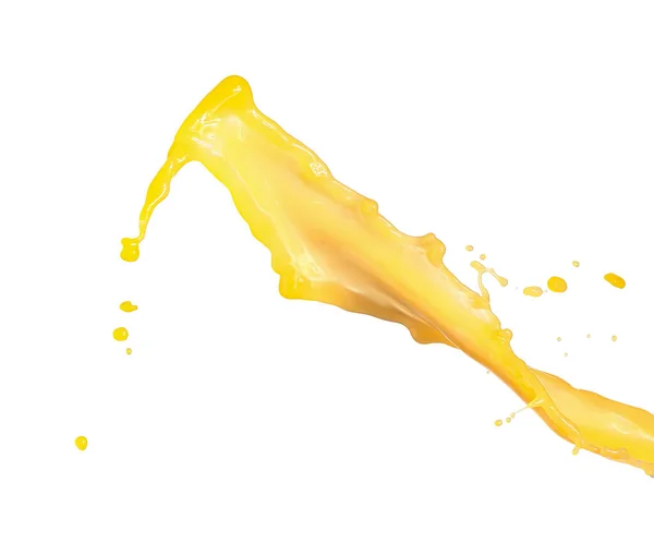 Splash Van Vers Sinaasappelsap Witte Achtergrond — Stockfoto