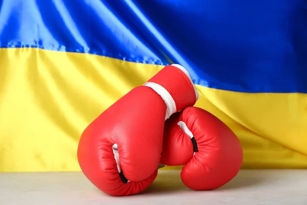 Боксерські Рукавички Прапор України — стокове фото
