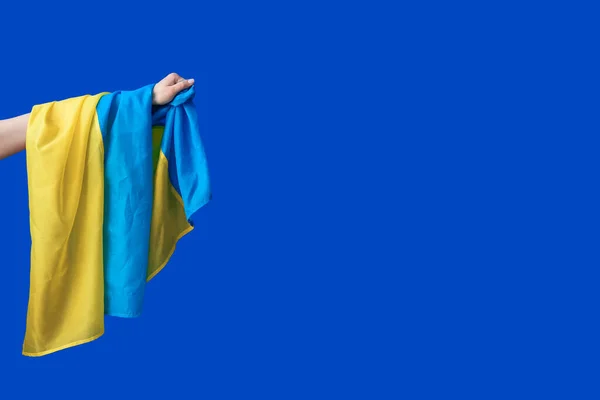 Жінки Прапором України Кольоровому Тлі — стокове фото