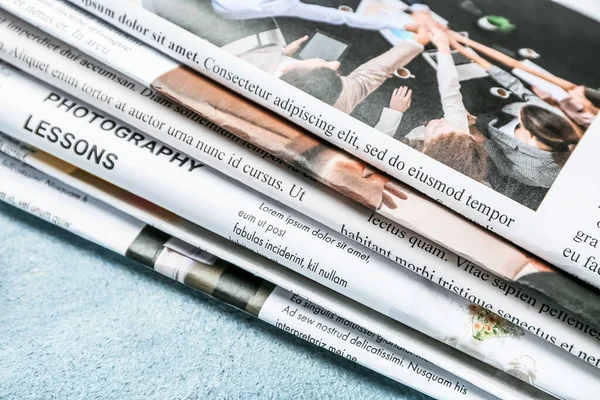 Newspapers Color Background Closeup — Stock Photo, Image