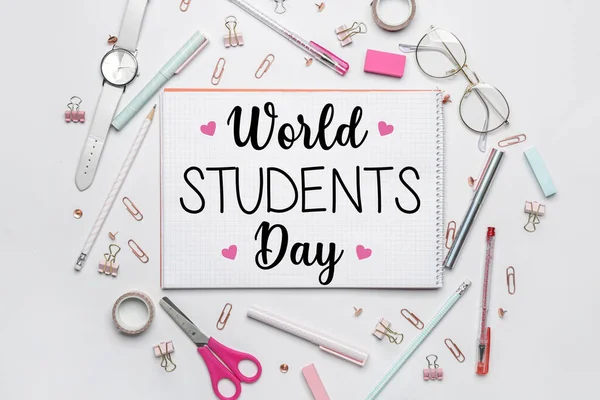Beautiful Greeting Card World Students Day — Zdjęcie stockowe