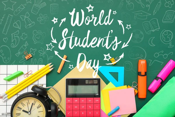 Beautiful Greeting Card World Students Day — Zdjęcie stockowe