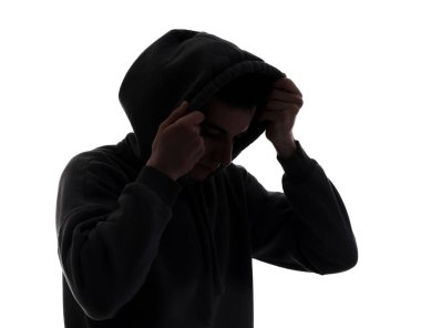 Beyaz arkaplanda hırsızın silueti