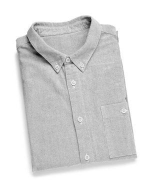 Beyaz arka planda şık erkek gömleği