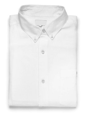 Beyaz arka planda şık erkek gömleği