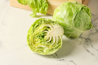 Fresh cabbage on light table