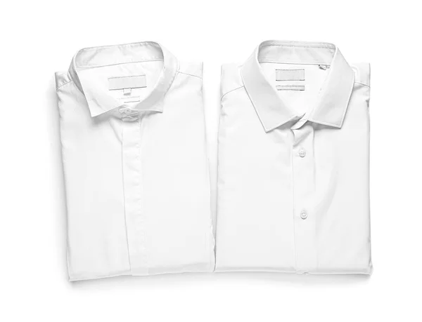 Стильные Мужские Рубашки Белом Фоне — стоковое фото