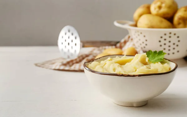 Bowl Tasty Mashed Potatoes Table — Stock Photo, Image