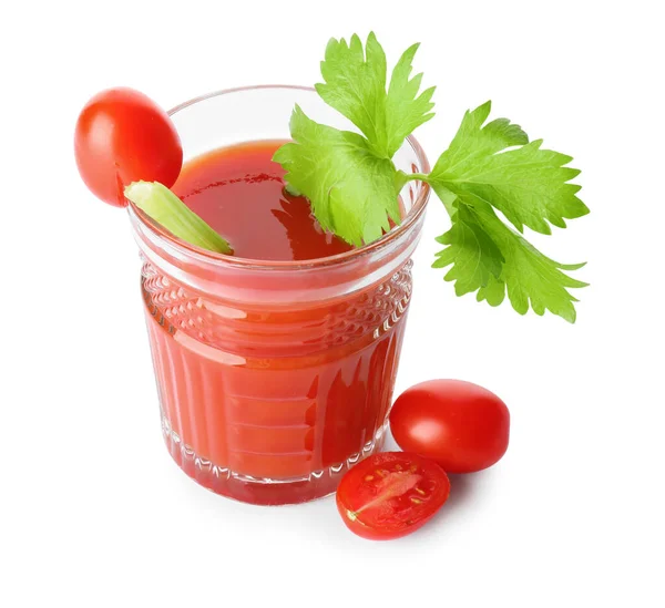 Glass Tasty Bloody Mary Cocktail White Background — Stock Photo, Image