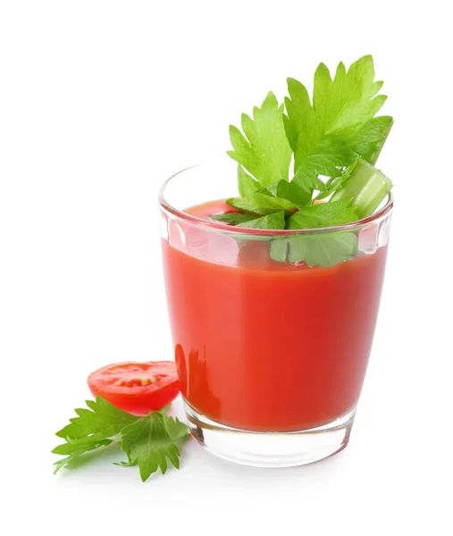 Glass Tasty Bloody Mary Cocktail White Background — Stock Photo, Image