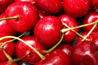 Arka plan olarak lezzetli kiraz yığını