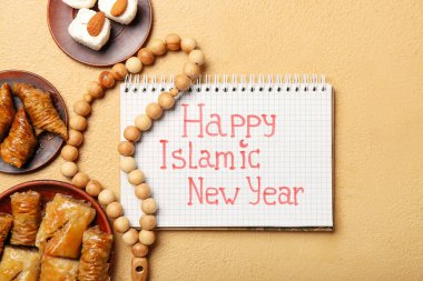 İslami Yeni Yıl için renk arkaplanı bileşimi