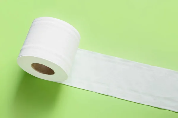 Rolka Papieru Toaletowego Tle Koloru — Zdjęcie stockowe