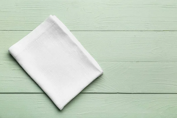 Fabric Napkin Color Wooden Background — Stock Photo, Image