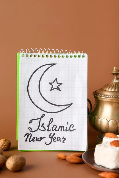 Composition Islamic New Year Color Background — Stock Photo, Image