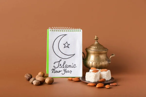 Composition Islamic New Year Color Background — Stock Photo, Image