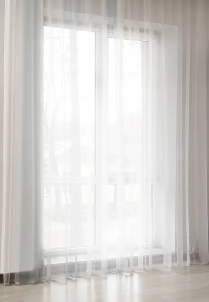 Cortinas Luz Janela Quarto — Fotografia de Stock