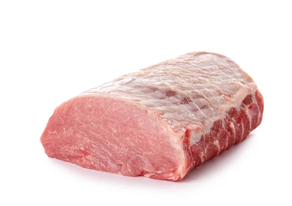 Rohes Schweinefleisch Auf Weißem Hintergrund — Stockfoto