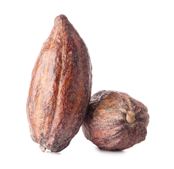 Frutta Fresca Cacao Sfondo Bianco — Foto Stock