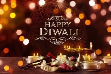 Diwali için güzel tebrik kartı (Işık Festivali)