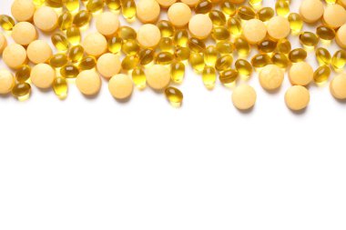 Arka planda K vitamini hapları