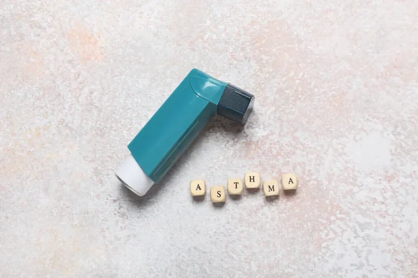 Modern Inhaler Word Asthma Grunge Background — Foto Stock