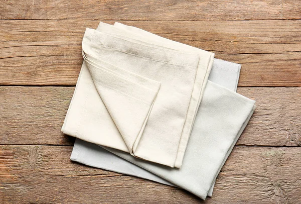 Fabric Napkins Wooden Background — Stock Photo, Image