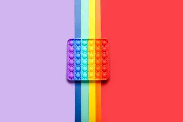 Rainbow Pop Fidget Toy Color Background — Stock Photo, Image