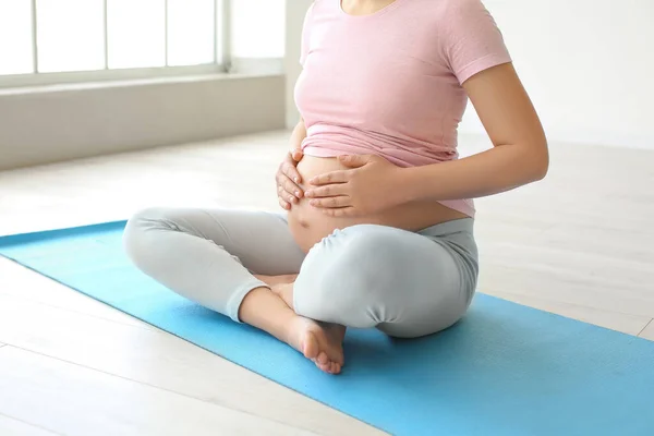 Young Pregnant Woman Gym — Stock Photo, Image