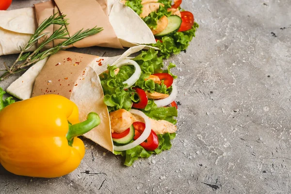 Lekkere Doner Kebabs Grunge Achtergrond Close — Stockfoto