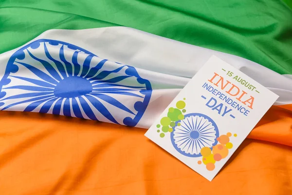 Karta Okolicznościowa Dzień Niepodległości Fladze Indii — Zdjęcie stockowe