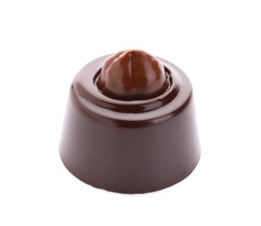 Beyaz arka planda çikolata şekeri