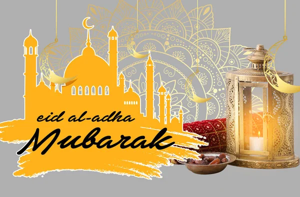 Greeting Card Eid Adha Feast Sacrifice — Stock Photo, Image