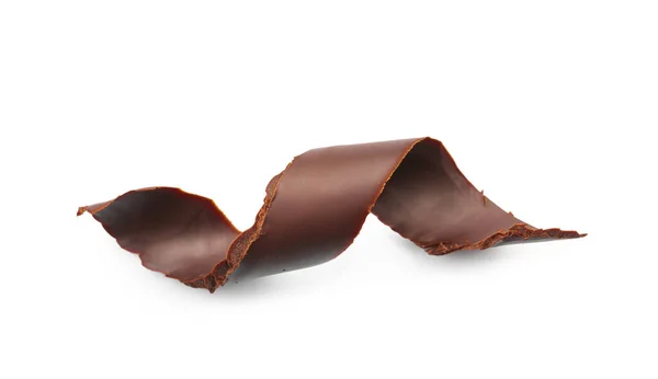 Finom Csokoládé Göndör Fehér Háttér — Stock Fotó
