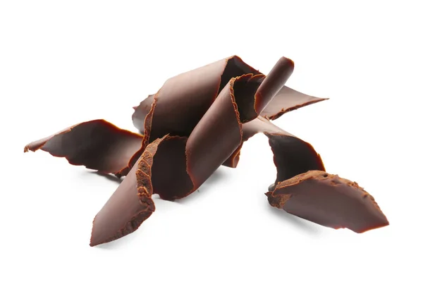 Deliciosos Cachos Chocolate Fundo Branco — Fotografia de Stock