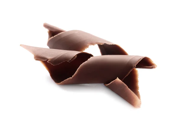 Deliciosos Rizos Chocolate Sobre Fondo Blanco — Foto de Stock