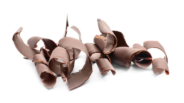 Lahodné Čokoládové Kudrlinky Bílém Pozadí — Stock fotografie