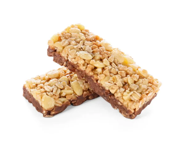 Healthy Cereal Bars White Background — Stock Photo, Image