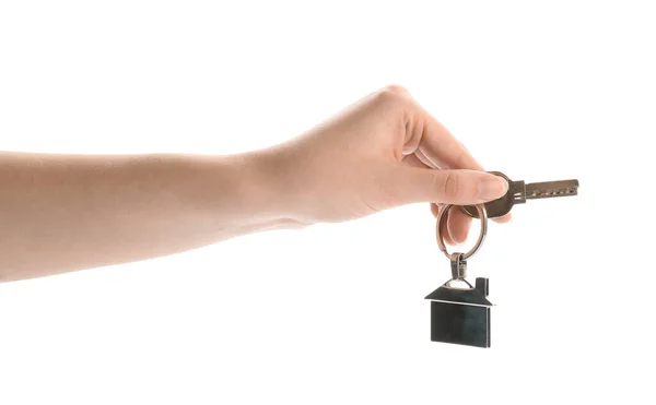 Hand Key White Background — Stock Photo, Image