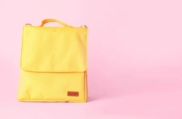 Lunchbox Tasche Auf Farbigem Hintergrund — Stockfoto