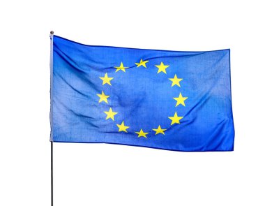 Beyaz arkaplanda Avrupa Birliği Bayrağı