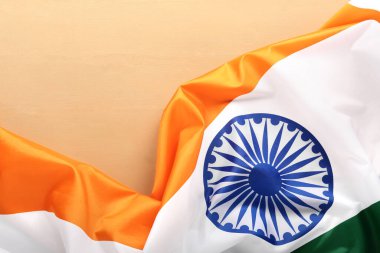 Flag of India on color background