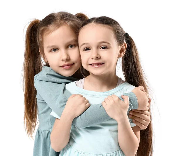 Hermanitas Lindas Sobre Fondo Blanco —  Fotos de Stock