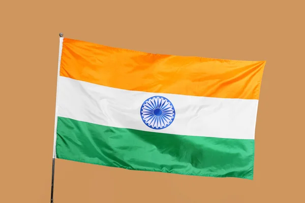 Bandera India Sobre Fondo Color — Foto de Stock