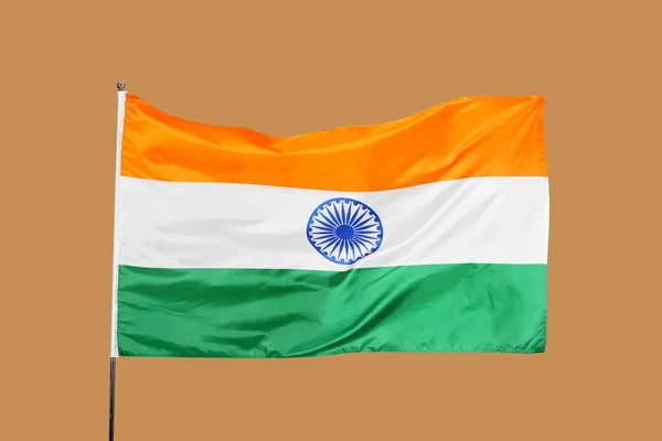 Bandeira Índia Fundo Cor — Fotografia de Stock