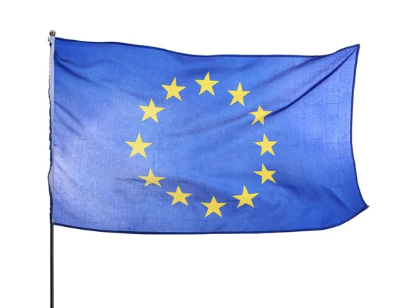 Europeiska Unionens Flagga Vit Bakgrund — Stockfoto