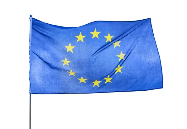 Europeiska Unionens Flagga Vit Bakgrund — Stockfoto