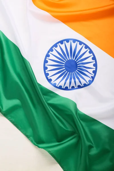 Flag India Light Wooden Background — Φωτογραφία Αρχείου