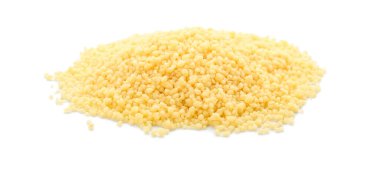 Beyaz arkaplanda ham kuskus