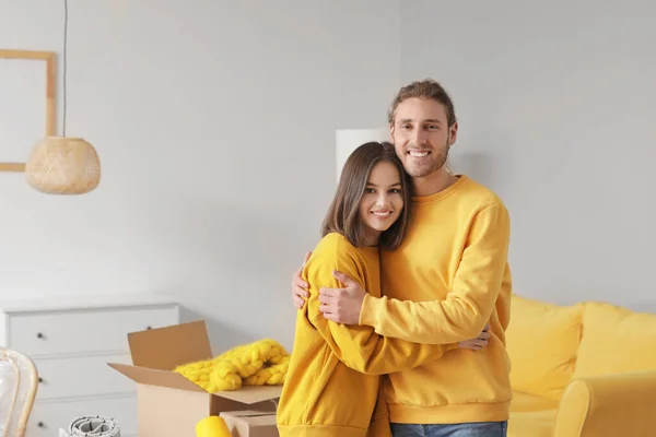 Young Couple New House Moving Day — Stock Photo, Image